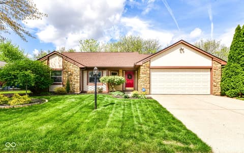 Front exterior at 7812 Hampton Place, Fishers, IN