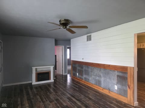 Living room at 604 N Carroll Drive, Westport, IN