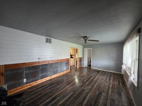 Living room at 604 N Carroll Drive, Westport, IN