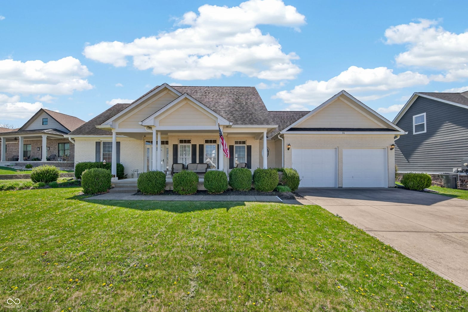 Front exterior at 31 Downing Drive, Trafalgar, IN