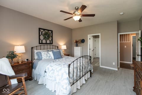 Primary bedroom at 4220 Backstretch Lane, Bargersville, IN