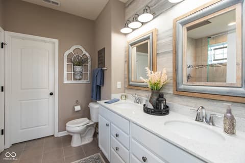 Primary bathroom at 4220 Backstretch Lane, Bargersville, IN