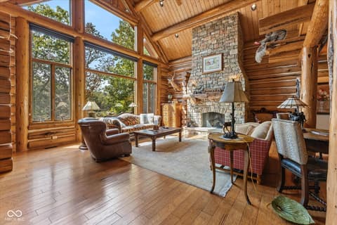 Living room at 7839 W Bellsville Pike, Nashville, IN