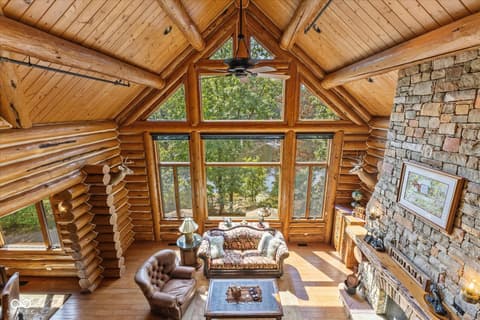Living room at 7839 W Bellsville Pike, Nashville, IN