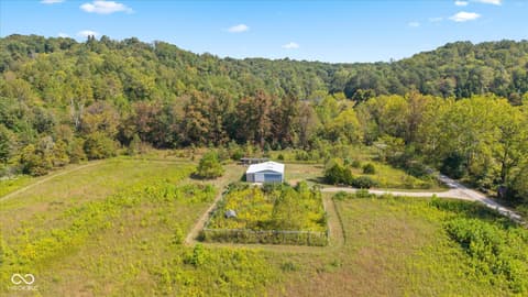 Aerial view at 7839 W Bellsville Pike, Nashville, IN