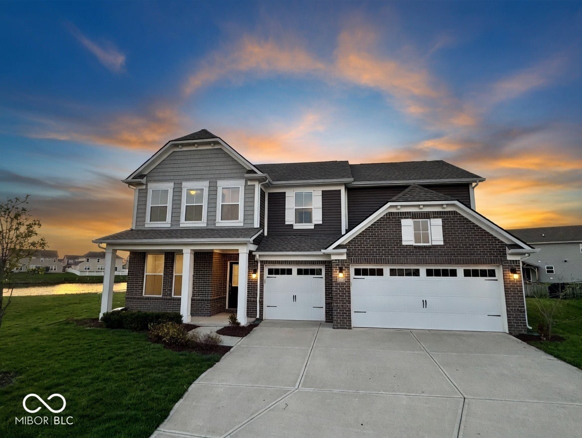 Front exterior at 1296 Wood Thrush Court, Greenwood, IN