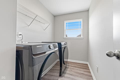 Laundry room at 180 Walker Drive, Whiteland, IN