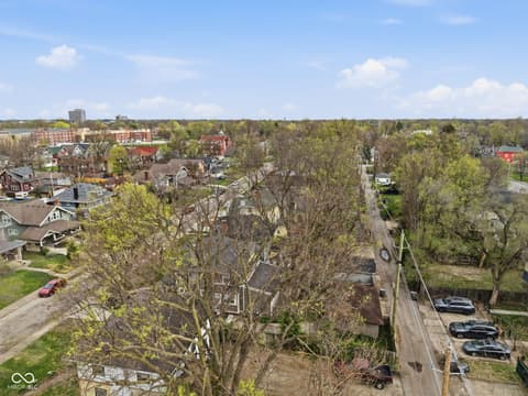 Aerial view at 641 E 33rd Street, Indianapolis, IN