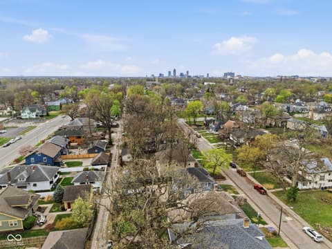 Aerial view at 641 E 33rd Street, Indianapolis, IN