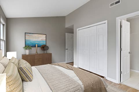 Primary bedroom at 6047 Southbay Drive, Indianapolis, IN