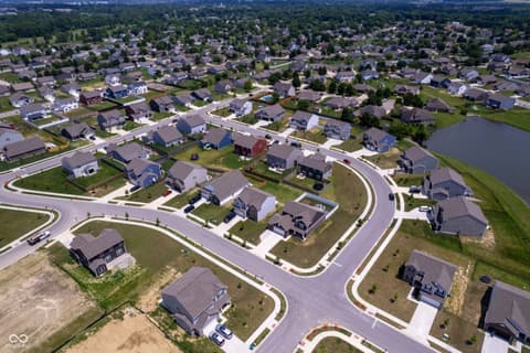 Aerial view at 1216 Pegasus Drive, Franklin, IN