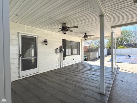 Outdoor living area at 353 E Rivercrest Drive, Rushville, IN