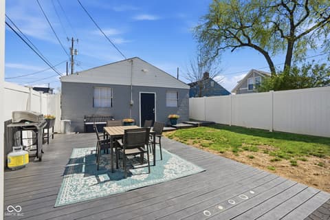 Outdoor living area at 131 Herman Street, Indianapolis, IN