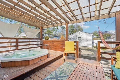 Outdoor living area at 1018 Albany Street, Indianapolis, IN
