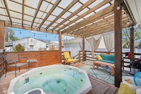 Outdoor living area at 1018 Albany Street, Indianapolis, IN