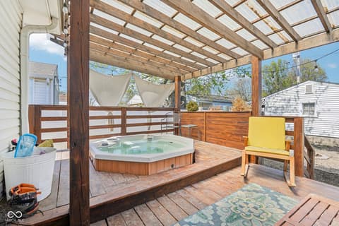 Outdoor living area at 1018 Albany Street, Indianapolis, IN