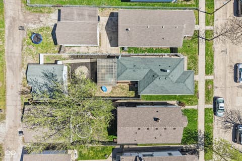 Aerial view at 1018 Albany Street, Indianapolis, IN