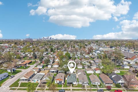 Aerial view at 1018 Albany Street, Indianapolis, IN