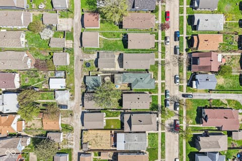 Aerial view at 1018 Albany Street, Indianapolis, IN