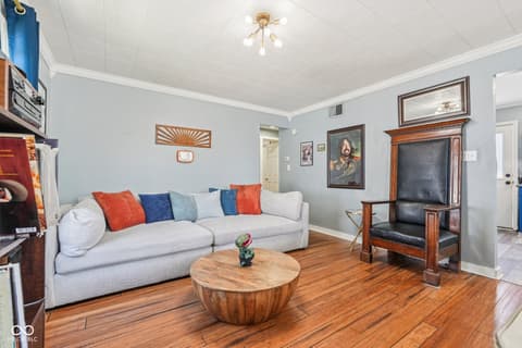 Living room at 1018 Albany Street, Indianapolis, IN