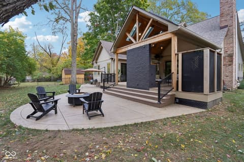 Outdoor living area at 8418 N College Avenue, Indianapolis, IN