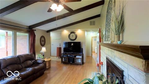 Living room at 7209 Shelby Street, Indianapolis, IN