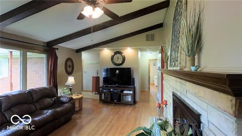 Living room at 7209 Shelby Street, Indianapolis, IN