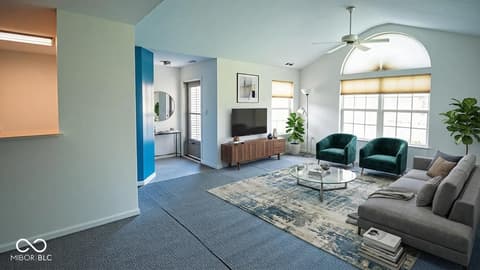 Living room at 7705 Briarstone Drive, Indianapolis, IN