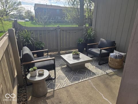 Outdoor living area at 7705 Briarstone Drive, Indianapolis, IN