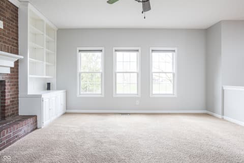 Living room at 7820 Highland Park Drive, Brownsburg, IN