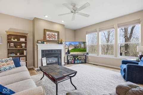 Living room at 7398 Dunmore Point, Noblesville, IN