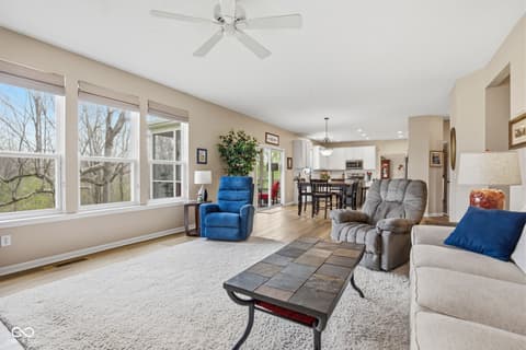 Living room at 7398 Dunmore Point, Noblesville, IN