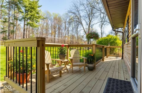 Outdoor living area at 5222 E State Rd 46, Bloomington, IN