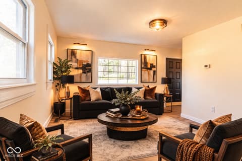 Living room at 5222 E State Rd 46, Bloomington, IN