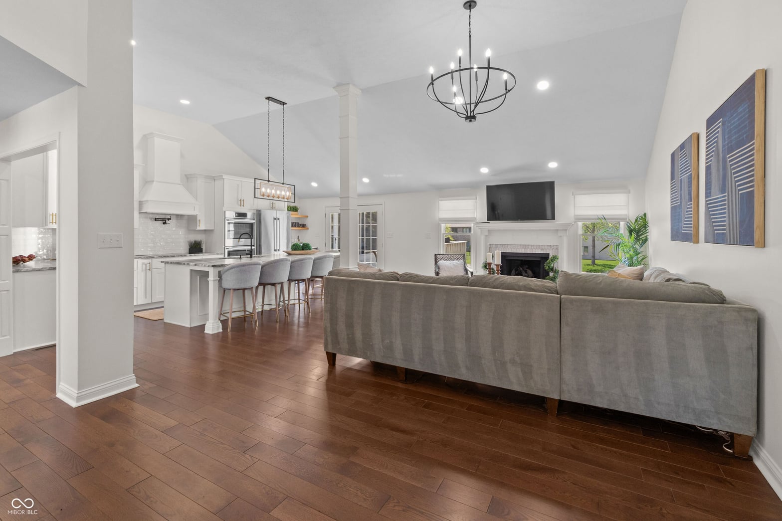 Bright, modern open-concept living with designer finishes.