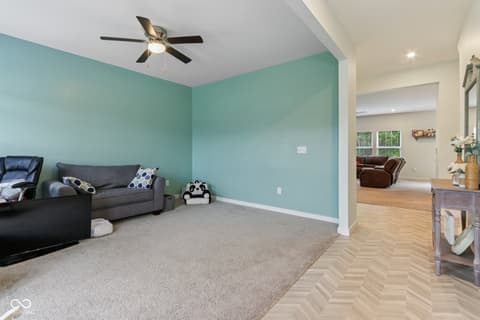 Living room at 1022 Cyprian Way, Lebanon, IN