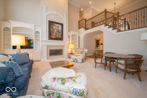 Living room at 5424 Woodfield Drive N, Carmel, IN