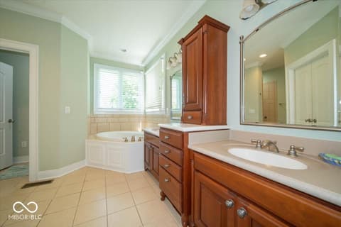 Primary bathroom at 5424 Woodfield Drive N, Carmel, IN