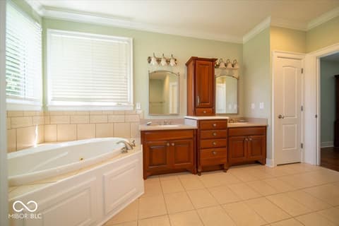 Primary bathroom at 5424 Woodfield Drive N, Carmel, IN