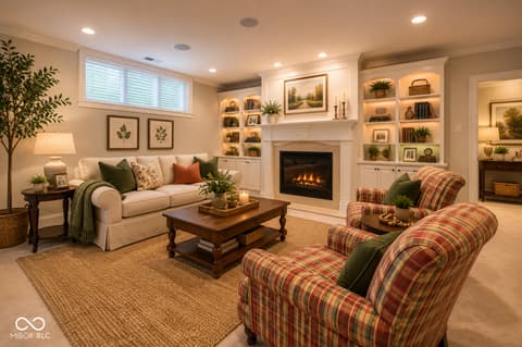 Family room at 5424 Woodfield Drive N, Carmel, IN