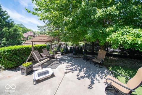 Outdoor living area at 5424 Woodfield Drive N, Carmel, IN