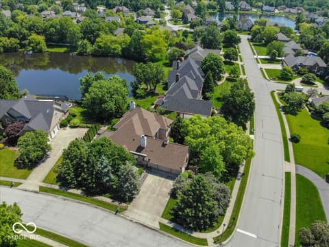Aerial view at 5424 Woodfield Drive N, Carmel, IN