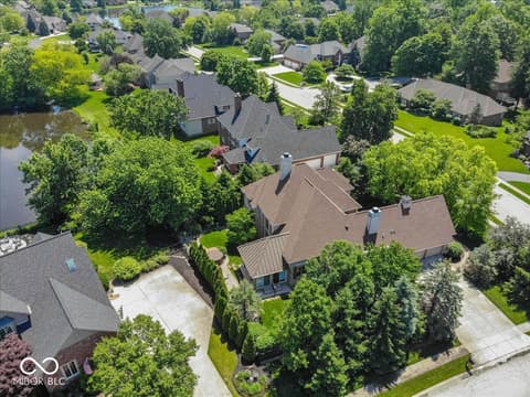 Aerial view at 5424 Woodfield Drive N, Carmel, IN