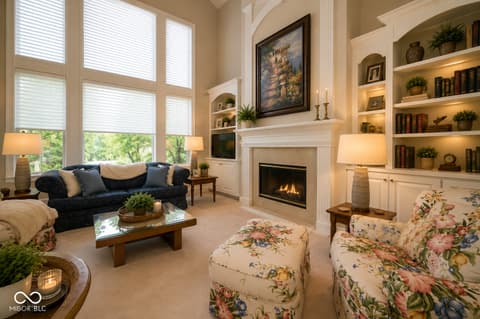 Living room at 5424 Woodfield Drive N, Carmel, IN