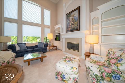 Living room at 5424 Woodfield Drive N, Carmel, IN