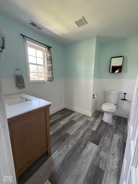 Primary bathroom at 147 S Franklin Street, Knightstown, IN