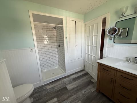 Primary bathroom at 147 S Franklin Street, Knightstown, IN