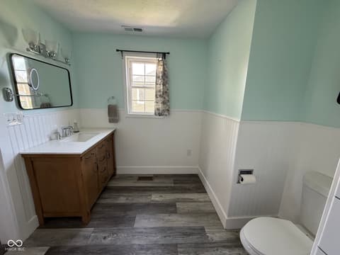 Primary bathroom at 147 S Franklin Street, Knightstown, IN
