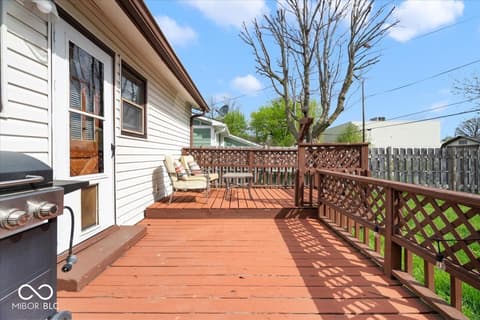 Outdoor living area at 3057 Dawson Street, Indianapolis, IN