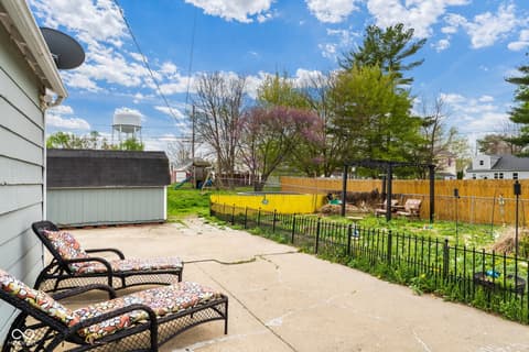 Outdoor living area at 409 E Jefferson Street, Crawfordsville, IN